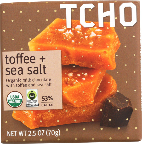 TCHO: Toffee + Sea Salt Chocolate Bar, 2.5 oz