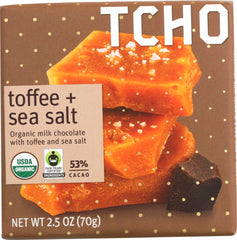 TCHO: Toffee + Sea Salt Chocolate Bar, 2.5 oz