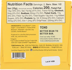 TCHO: Dark Chocolate Banana Nut Bar, 2.5 oz