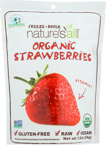 NATIERRA NATURE'S ALL: Freeze Dried Organic Strawberry, 1.2 oz