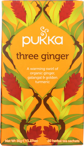 PUKKA HERBS: Three Ginger Herbal Tea, 20 bg