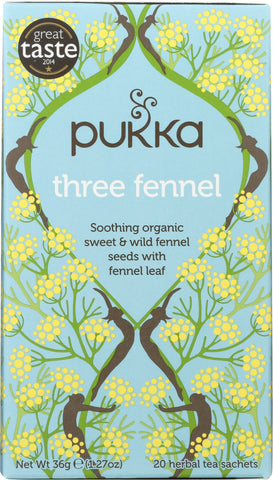 PUKKA HERBS: Three Fennel Herbal Tea, 20 bg