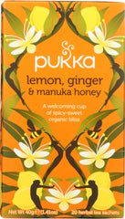 PUKKA HERBS: Lemon Ginger & Manuka Honey Herbal Tea, 20 bg