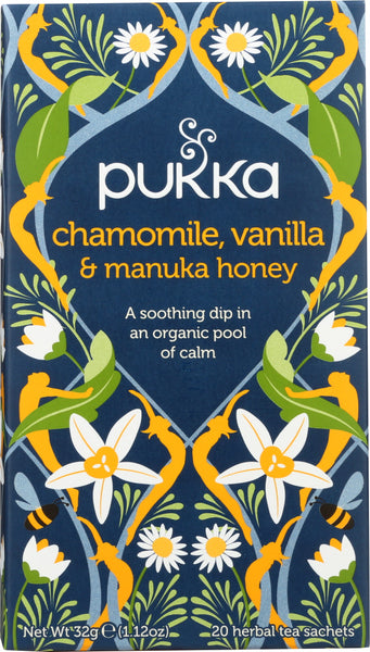 PUKKA HERBS: Chamomile Vanilla & Manuka Honey Herbal Tea, 20 bg