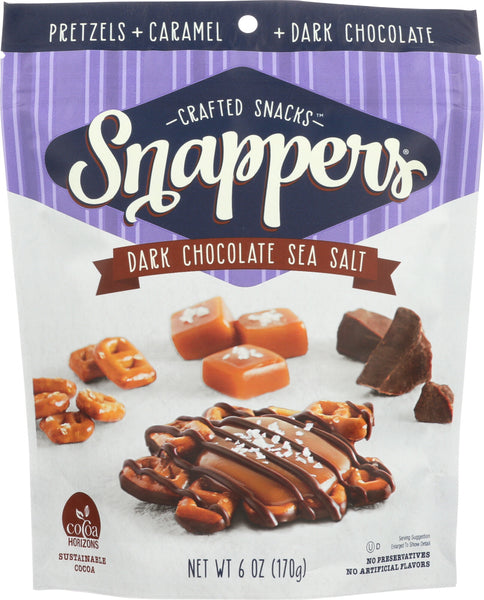 SNAPPERS: Dark Sea Salt Chocolate Caramel, 6 oz