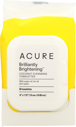 ACURE: Brilliantly Brightening Coconut Cleansing Towelettes, 30 Towelettes