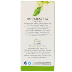 HAMPSTEAD TEA: Organic Fairtrade Clean Green Tea, 20 bg