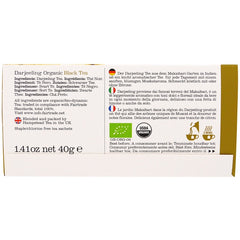 HAMPSTEAD TEA: Organic Fairtrade Darjeeling Black Tea Sachets, 20 bg