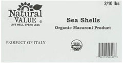 NATURAL VALUE: Pasta-Sea Shells Organic 2 Packs, 20 lb