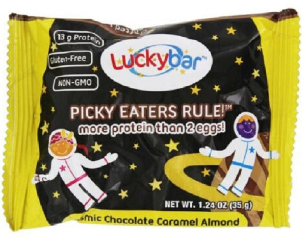 LUCKYBAR: Chocolate Bar Cosmic Caramel Almond, 1.24 oz