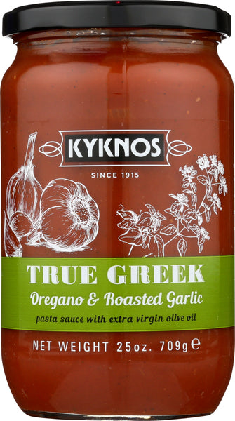 KYKNOS: True Greek Pasta Sauce Oregano and Roasted Garlic, 25 oz