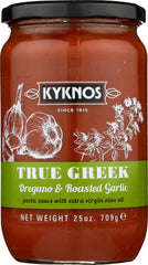 KYKNOS: True Greek Pasta Sauce Oregano and Roasted Garlic, 25 oz