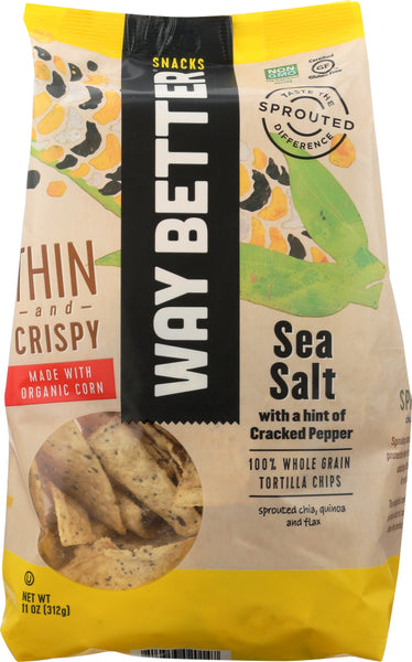 WAY BETTER SNACKS: Chips Thin Sea Salt Cracked Pepper, 11 oz