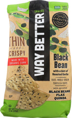 WAY BETTER SNACKS: Thin & Crispy Black Bean Roasted Garlic, 11 oz