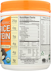 GROWING NATURALS: Organic Rice Protein Vanilla Blast, 16.4 oz