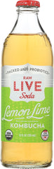 LIVE SODA: Lemon Lime Kombucha, 12 oz
