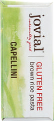 JOVIAL: Organic Brown Rice Pasta Gluten Free Capellini, 12 oz