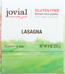 JOVIAL: Organic Gluten Free Brown Rice Pasta Lasagna, 9 oz