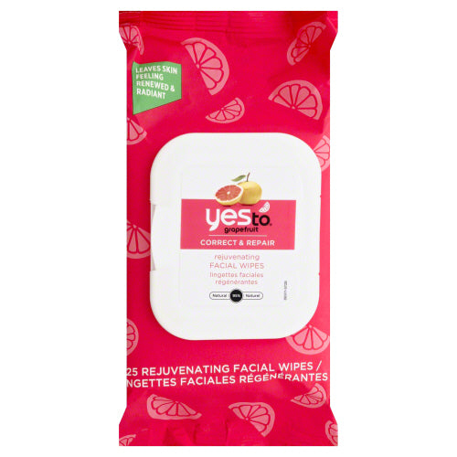 YES TO: Grapefruit Rejuvenating Facial Wipes Correct & Repair, 30 pc