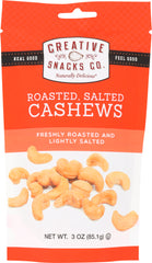 CREATIVE SNACK: Roasted Salted Cashews, 3 oz