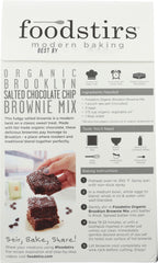 FOODSTIRS: Organic Brooklyn Salted Chocolate Chip Brownie Mix, 17.9 oz
