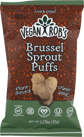 VEGANROBS: Plant Based Brussel Sprout Puffs, 1.25 oz