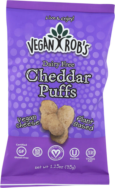 VEGANROBS: Cheddar Puffs Dairy Free, 1.25 oz