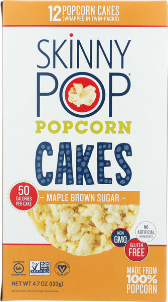 SKINNY POP: Popcorn Cake LG Maple Brown Sugar, 4.7 oz