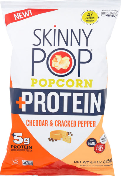 SKINNY POP: Popcorn White Cheddar Crack Pepper, 4.4 oz