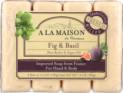 A LA MAISON: Fig & Basil Bar Soap 4 Bars Value Pack, 14 oz