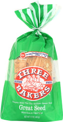 THREE BAKERS: Great Seed Whole Grain and 7 Seed Bread, 17 oz