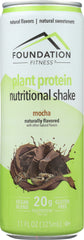 FOUNDATION FITNESS: Mocha Plant Protein Shake 20g, 11 fl oz