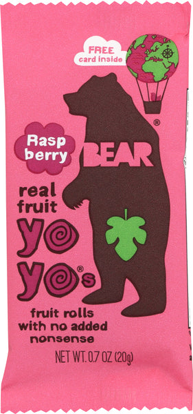 BEAR YOYO: Raspberry Fruit Rolls Single 0.7 Oz