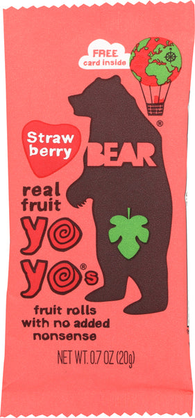 BEAR YOYO: Strawberry Fruit Rolls Single 0.7 Oz