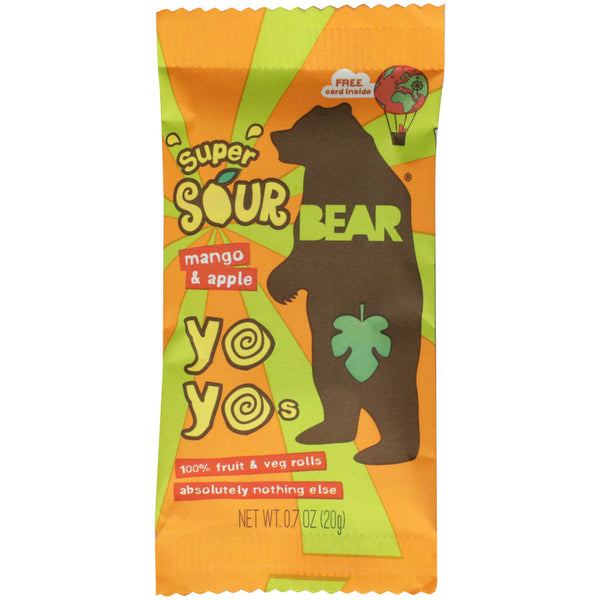 BEAR YOYO: Super Sour Mango & Apple Yoyo Snack, 3.5 oz