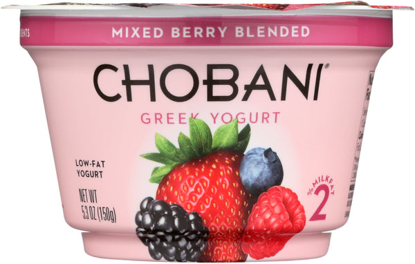 CHOBANI: Low Fat Greek Yogurt Mixed Berry Blended, 5.3 oz