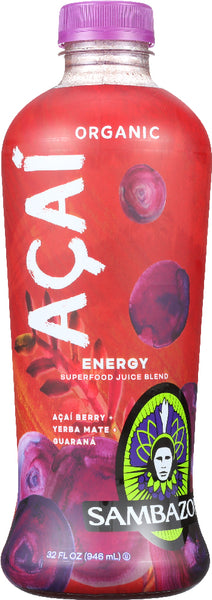 SAMBAZON: Organic Energy Acai Yerbamate Guarana, 32 oz