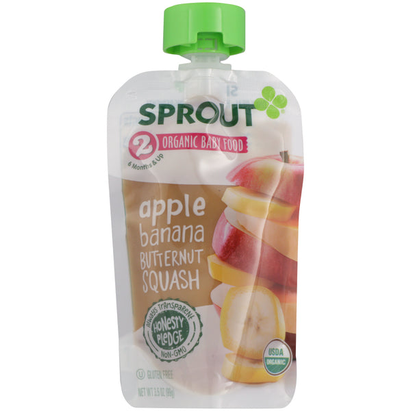 SPROUT: Baby Food Apple Banana Butternut Squash, 3.5 oz