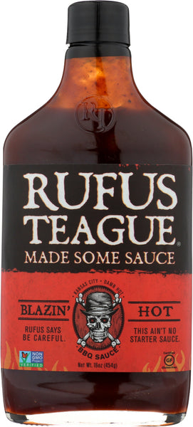 RUFUS TEAGUE: BBQ Sauce Blazin Hot, 16 oz