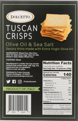 DOLCETTO: Tuscan Crisps Olive Oil & Sea Salt, 5.3 oz