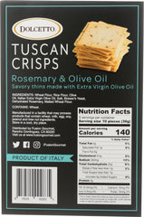DOLCETTO: Dolcetto Rosemary + Olive Oil Tuscan Crisps, 5.3 oz