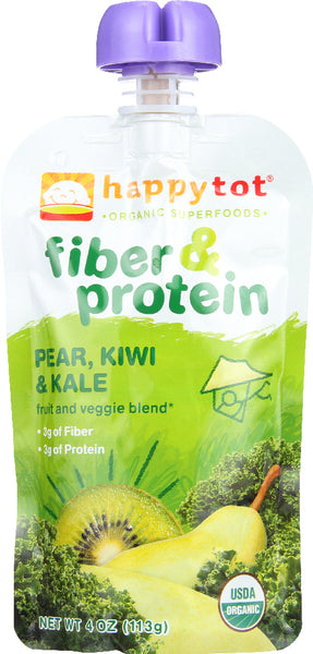 HAPPY BABY: Fiber & Protein Pears, Kiwi & Kale, 4 oz