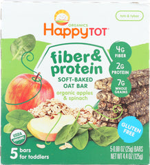 HAPPY TOT: Bar Oat Apple Spinach Organic, 4.4 oz