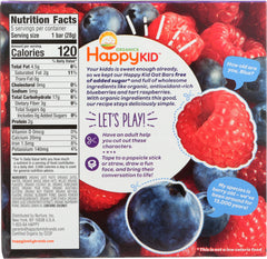 HAPPY KID: Bar Oat Blueberry and Raspberry Organic, 4.95 oz