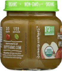 HAPPY BABY: Stage 2 Apples and Spinach Baby Food, 4 oz