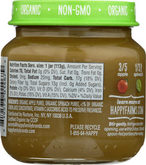 HAPPY BABY: Stage 2 Apples and Spinach Baby Food, 4 oz