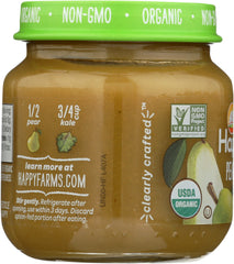 HAPPY BABY: Stage 2 Pears and Kale Baby Food, 4 oz