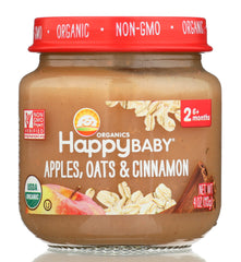 HAPPY BABY: Stage 2 Apples, Oats and Cinnamon, 4 oz