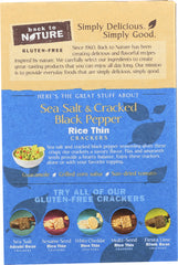 BACK TO NATURE: Gluten-Free Sea Salt & Cracked Black Pepper Rice Thin Crackers, 4 oz