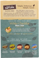 BACK TO NATURE: Gluten Free Rice Thins White Cheddar, 4 oz